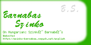 barnabas szinko business card